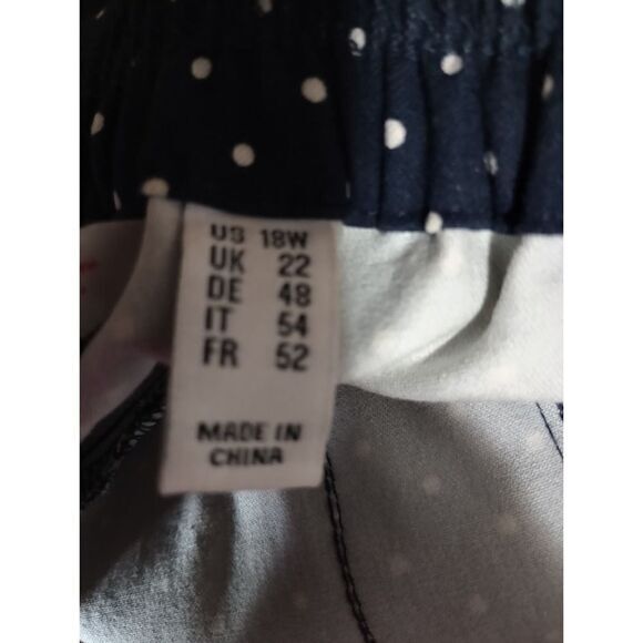 Isaac Mizrahi Pants Ladies 18 Navy Blue Polka Dot Stretch Career Casual Trousers - Picture 6 of 8